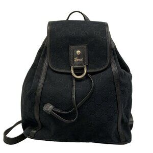 Gucci Backpack GG Pattern Black Leather
